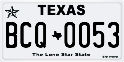 TX license plate BCQ0053
