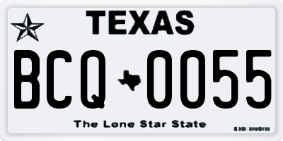 TX license plate BCQ0055