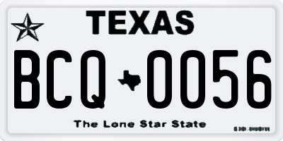 TX license plate BCQ0056