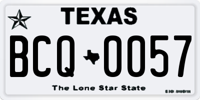 TX license plate BCQ0057