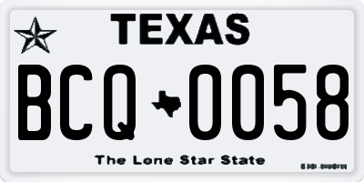 TX license plate BCQ0058