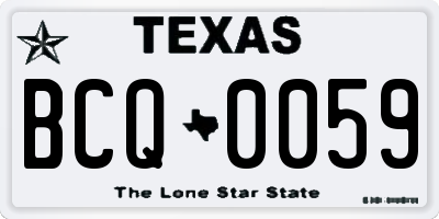 TX license plate BCQ0059