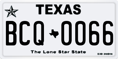 TX license plate BCQ0066