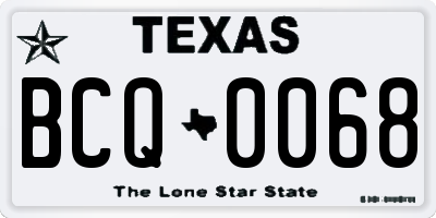 TX license plate BCQ0068