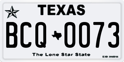 TX license plate BCQ0073