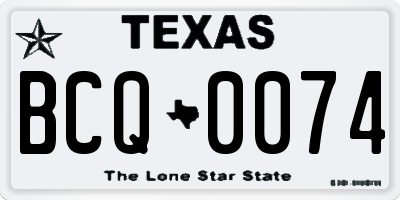 TX license plate BCQ0074