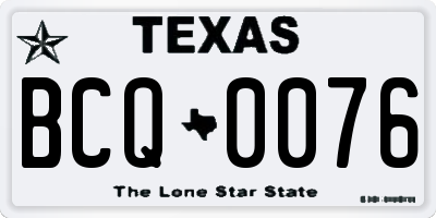 TX license plate BCQ0076