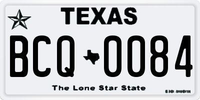 TX license plate BCQ0084