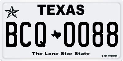 TX license plate BCQ0088