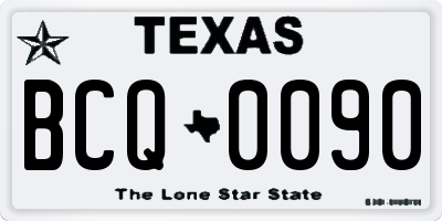 TX license plate BCQ0090