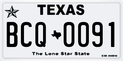 TX license plate BCQ0091