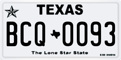TX license plate BCQ0093