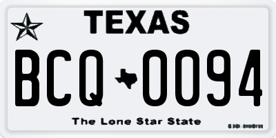 TX license plate BCQ0094
