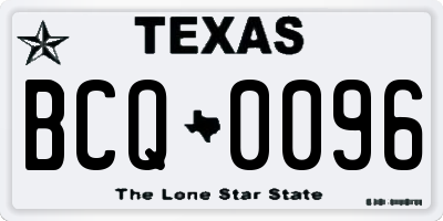 TX license plate BCQ0096