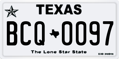 TX license plate BCQ0097