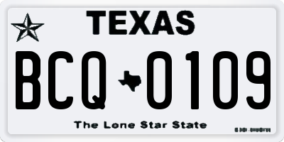 TX license plate BCQ0109