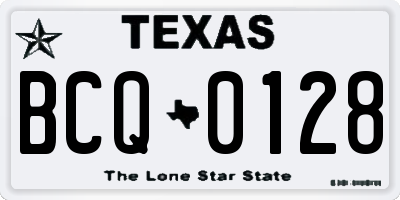 TX license plate BCQ0128