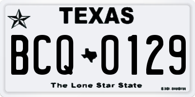 TX license plate BCQ0129