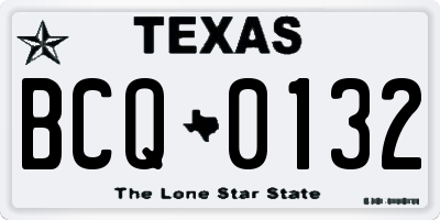 TX license plate BCQ0132