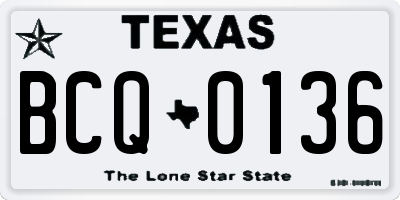 TX license plate BCQ0136