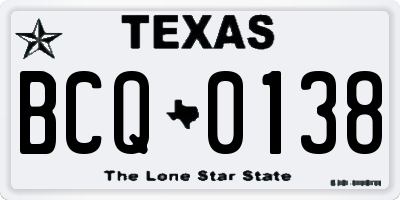 TX license plate BCQ0138