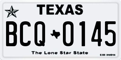 TX license plate BCQ0145
