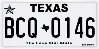 TX license plate BCQ0146