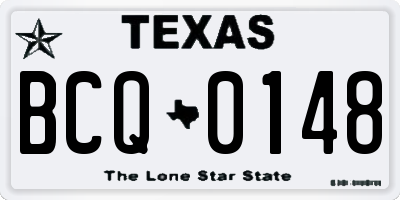 TX license plate BCQ0148