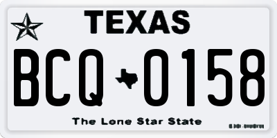 TX license plate BCQ0158