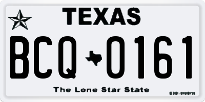 TX license plate BCQ0161