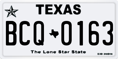 TX license plate BCQ0163