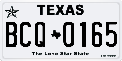 TX license plate BCQ0165