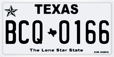 TX license plate BCQ0166
