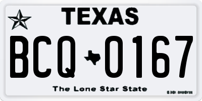 TX license plate BCQ0167