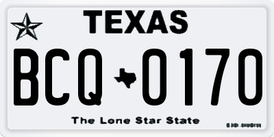 TX license plate BCQ0170