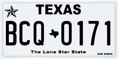 TX license plate BCQ0171