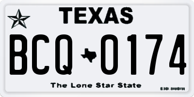 TX license plate BCQ0174