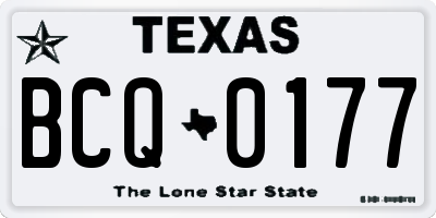 TX license plate BCQ0177