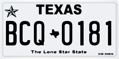 TX license plate BCQ0181