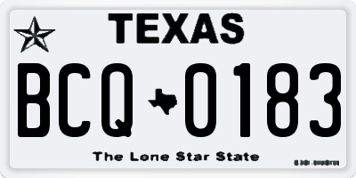 TX license plate BCQ0183