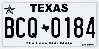TX license plate BCQ0184