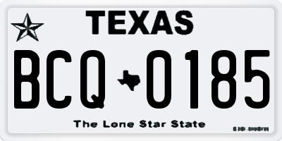 TX license plate BCQ0185