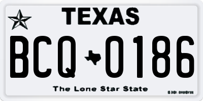 TX license plate BCQ0186