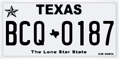 TX license plate BCQ0187