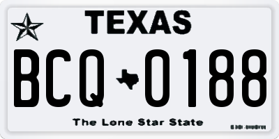 TX license plate BCQ0188
