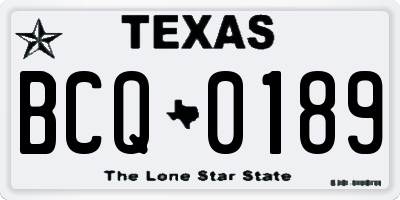 TX license plate BCQ0189