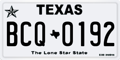 TX license plate BCQ0192