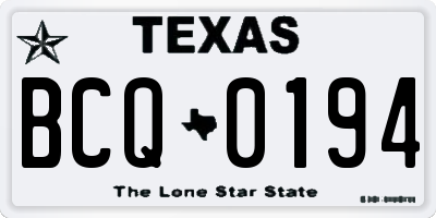 TX license plate BCQ0194