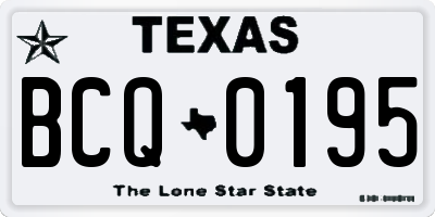 TX license plate BCQ0195