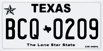 TX license plate BCQ0209